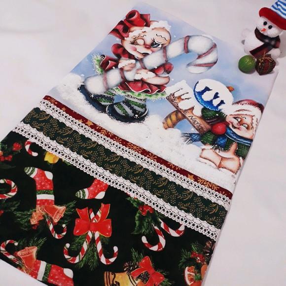 Pano de Copa ou Prato com Pintura à Mão - Biscoitos de Natal