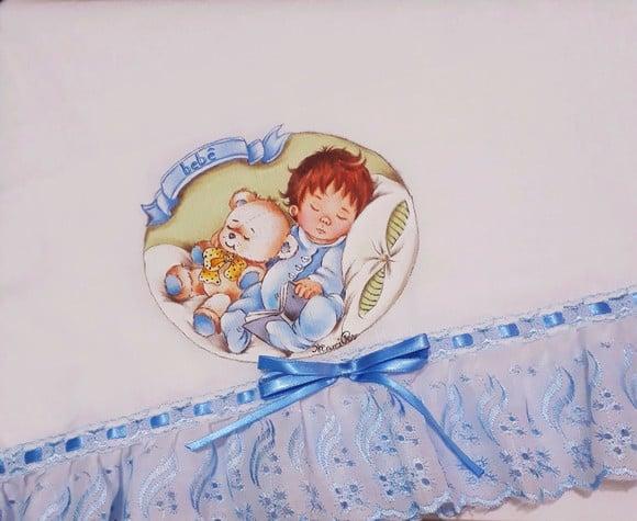 Manta Fralda Dormindo com Amiguinho-Menino