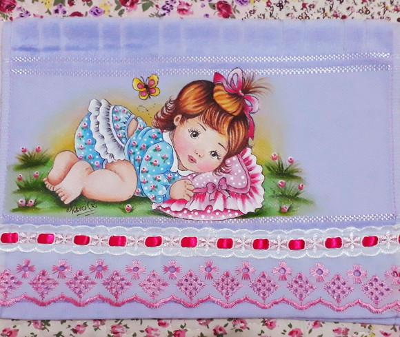 Toalha de mão escolar personalizada pintada à mão - lilas