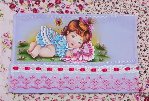 Toalha de mão escolar personalizada pintada à mão - lilas