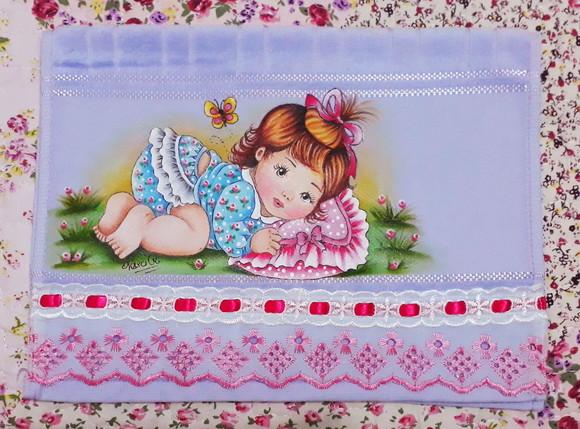 Toalha de mão escolar personalizada pintada à mão - lilas