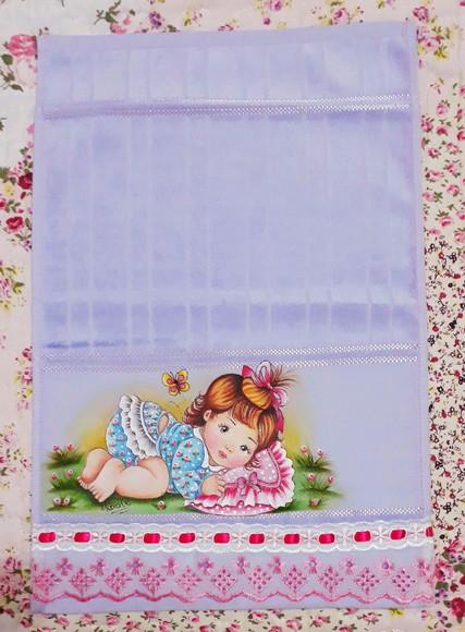 Toalha de mão escolar personalizada pintada à mão - lilas