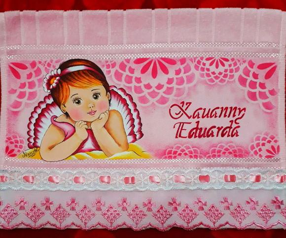 Toalha de mão escolar personalizada pintada à mão - Vitória