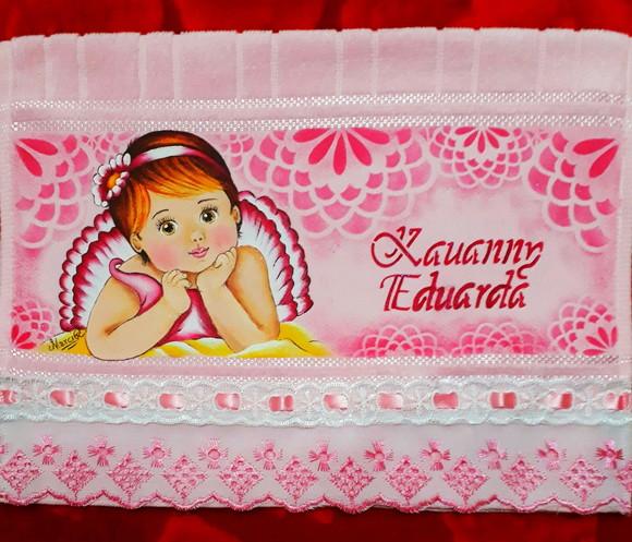 Toalha de mão escolar personalizada pintada à mão - Vitória