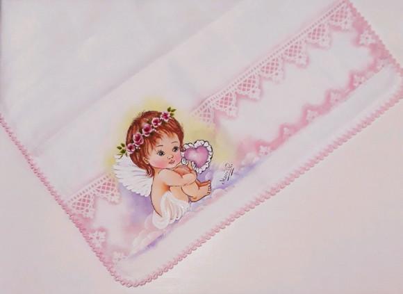 Fralda de Boca com Picueta FS - Rosa bb