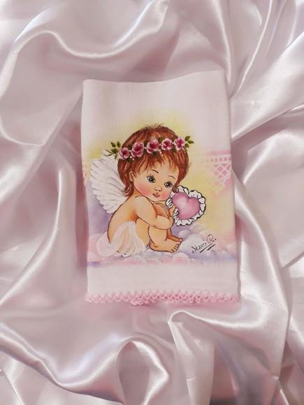 Fralda de Boca com Picueta FS - Rosa bb