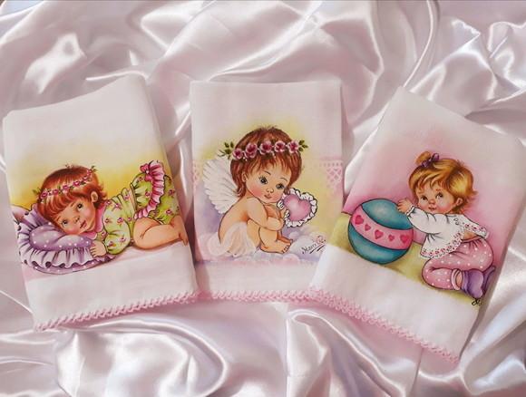 Kit Fralda de Boca e Ombro com Picueta - Rosa bb