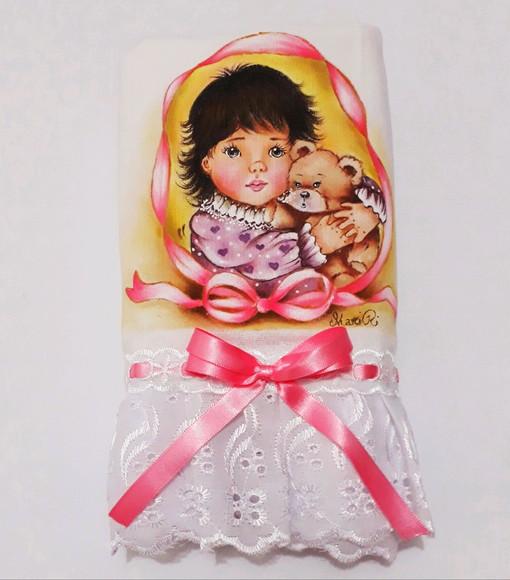 Fralda Passeio-Menina com Ursinho