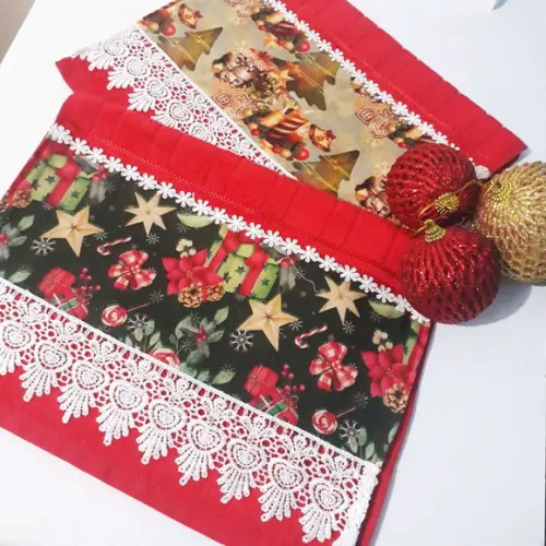 Kit Toalhas de Mão Lavabo Vermelha - Natal