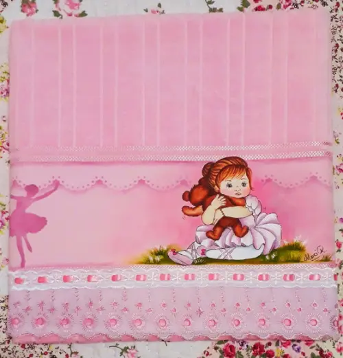 Toalha de Banho Infantil Personalizada Pintada à Mão - Bailarin