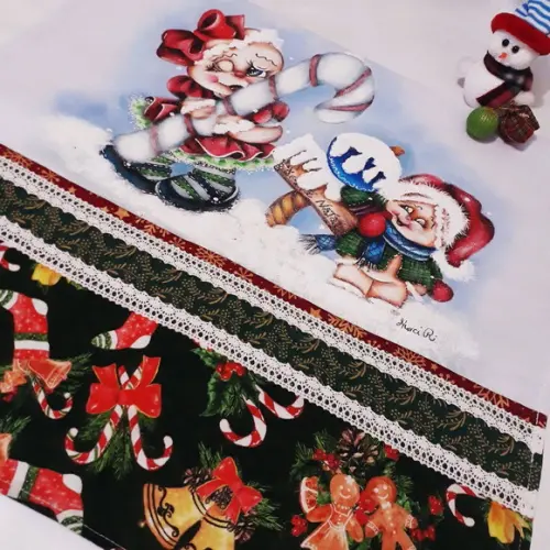 Pano de Copa ou Prato com Pintura à Mão - Biscoitos de Natal