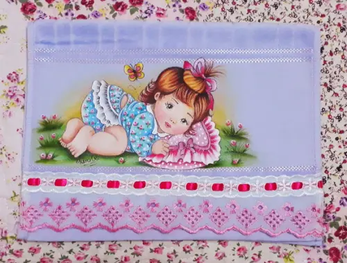 Toalha de mão escolar personalizada pintada à mão - lilas