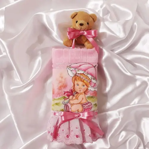 Toalha de Mão Escolar-Menina com Sombrinha