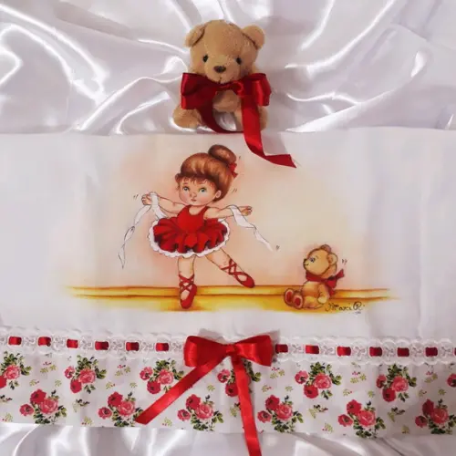 Fralda Passeio-menina Bailarina Vermelha
