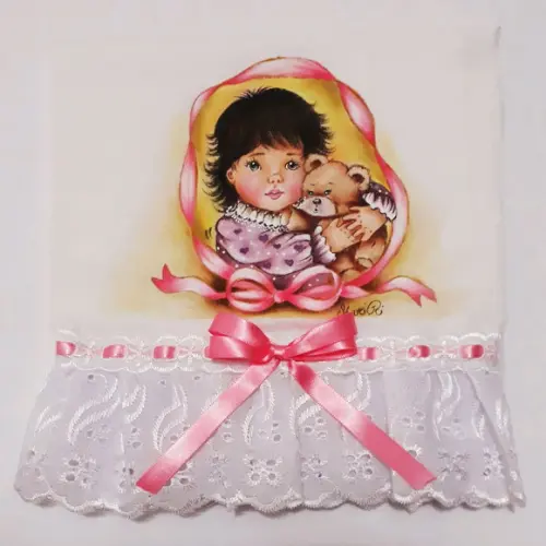 Fralda Passeio-Menina com Ursinho