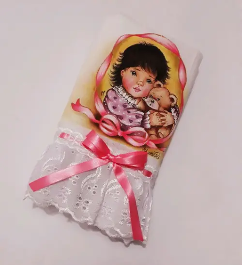 Fralda Passeio-Menina com Ursinho