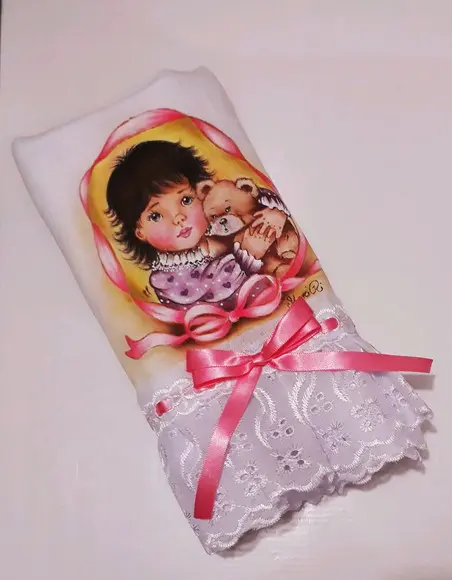 Fralda Passeio-Menina com Ursinho