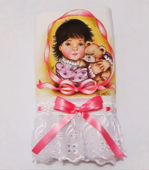 Fralda Passeio-Menina com Ursinho