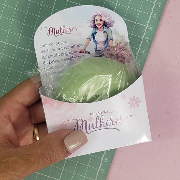 Caixa Envelope Sabonete Dia da Mulher com Frase