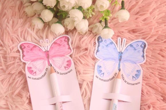 Cartão Borboleta com Lápis Mulher Cristãs