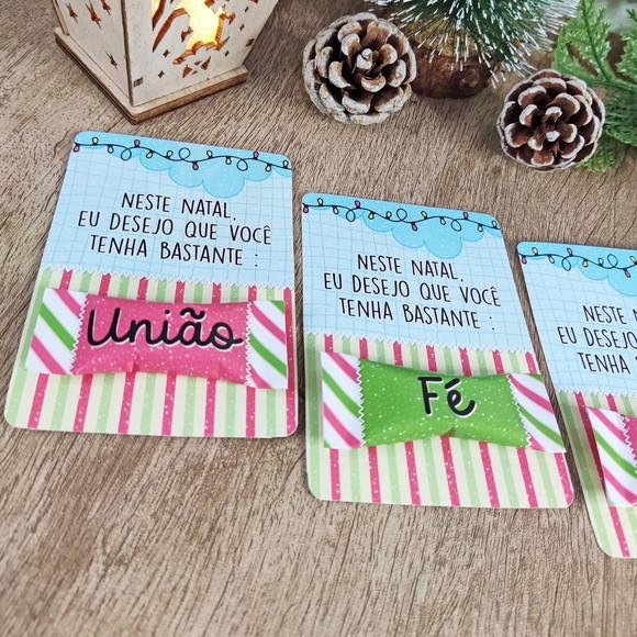 Cartão e Balinha com Palavras do Natal