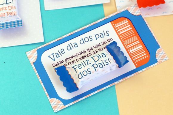 Cartão e Balinha Día dos Pais Modelo Cupom