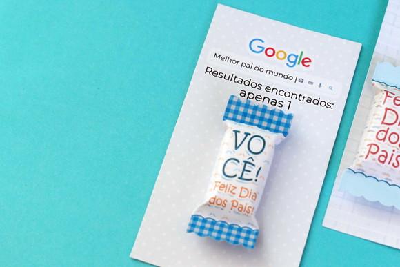 Cartão e Balinha Día dos Pais Modelo Cupom