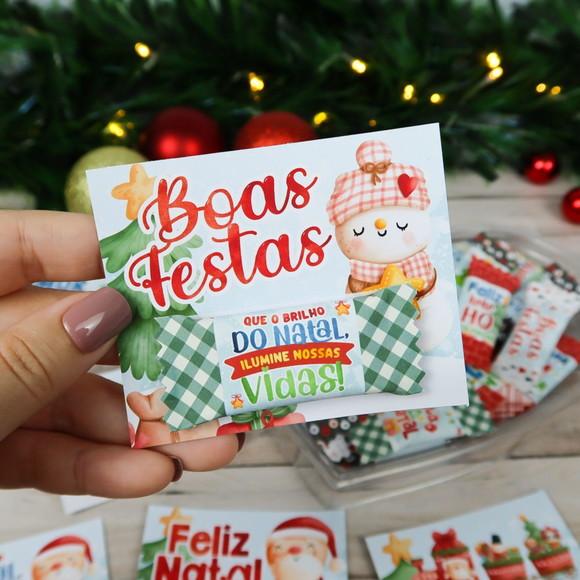 Cartão e Balinha Modelo Aquarela Natal