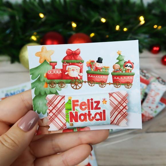 Cartão e Balinha Modelo Aquarela Natal