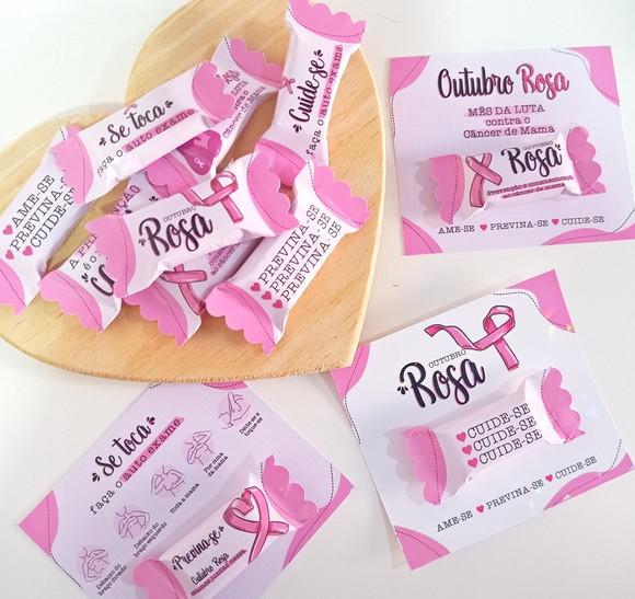 Cartão e Balinha Outubro Rosa