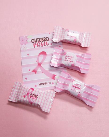 Cartão e Balinha Outubro Rosa