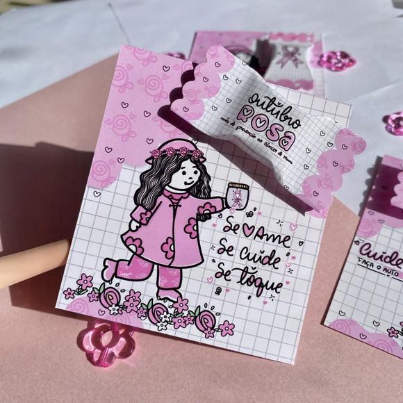 Cartão e Balinha Outubro Rosa
