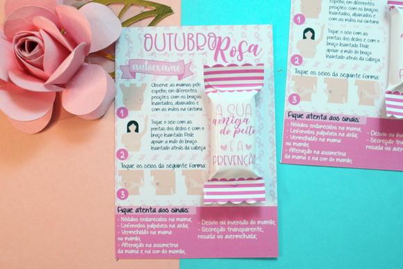 Cartão e Balinha Outubro Rosa