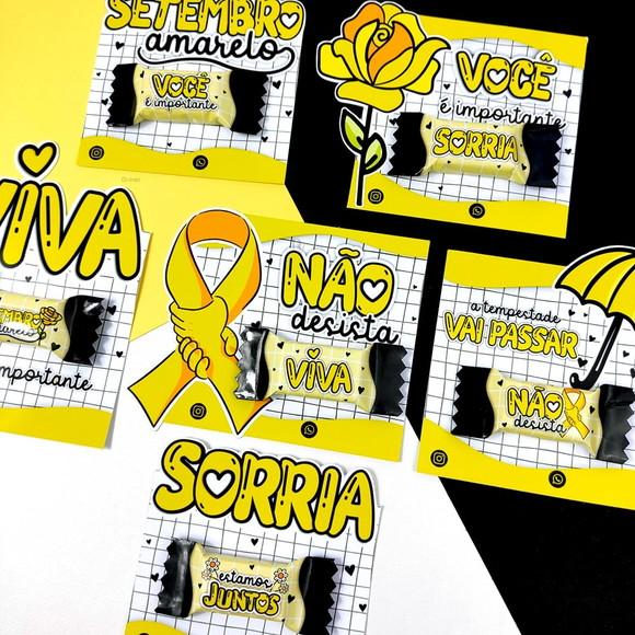 Cartão e Balinha Setembro Amarelo