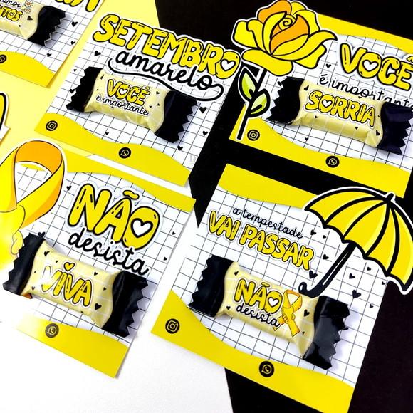 Cartão e Balinha Setembro Amarelo