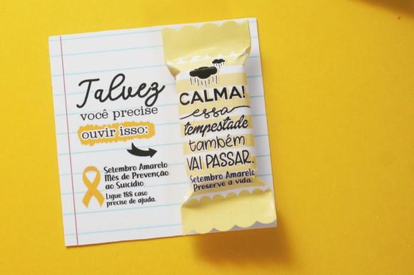 Cartão e Balinha Setembro Amarelo