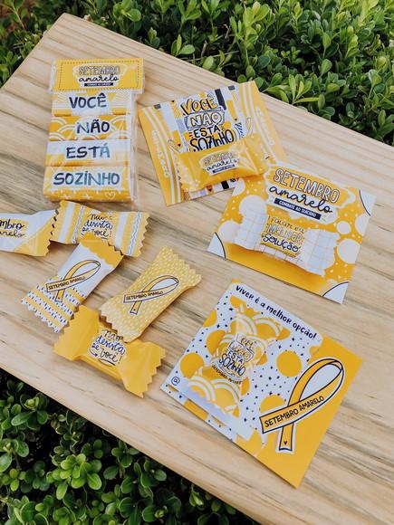 Cartão e Balinha Setembro Amarelo Você Não Está Sozinho