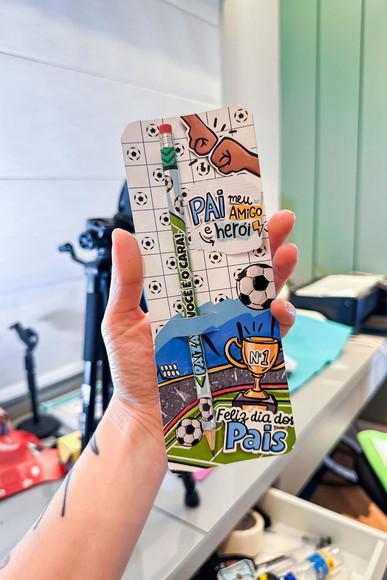 Cartão e Lápis Dia dos Pais Pai Campeã