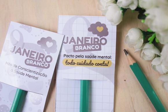 Cartão e Lápis Janeiro Branco ou  Dia do Psicólogo