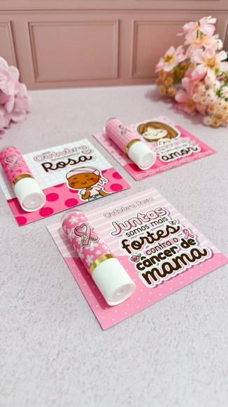 Cartão e Rótulo para Batom ou Hidratante Outubro Rosa