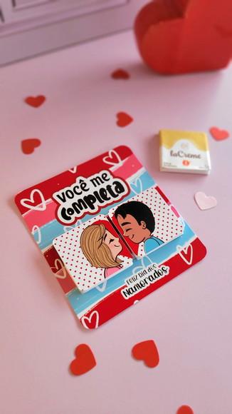 Cartão e Rótulo para Chocolate Dia dos Namorados