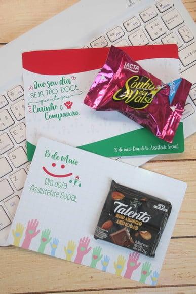 Cartão para Bombom Dia do Assistente Social