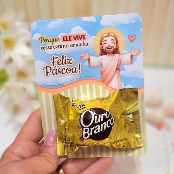 Cartão para Bombom Páscoa com Jesus