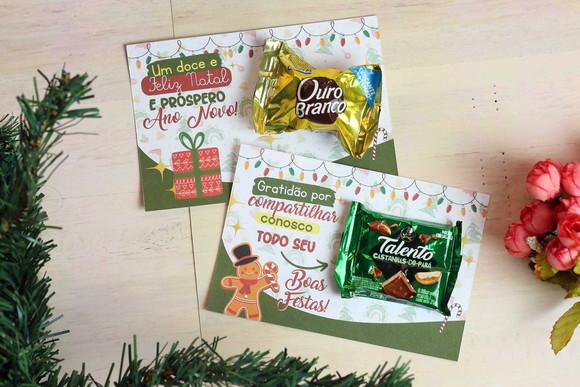 Cartão para Bombom Natal Jesus Papai Noel