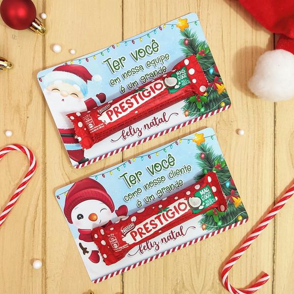 Cartão para Chocolate Prestigio Natal