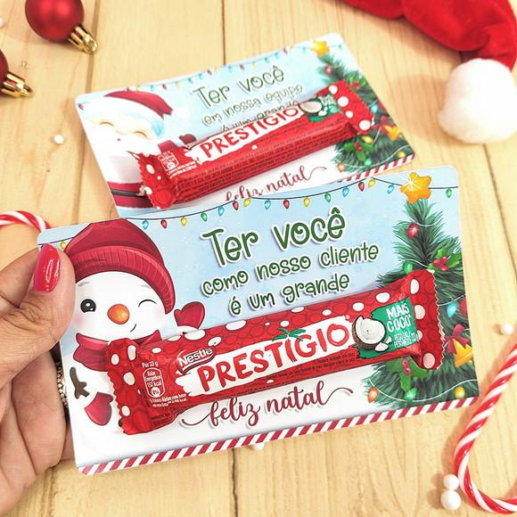 Cartão para Chocolate Prestigio Natal