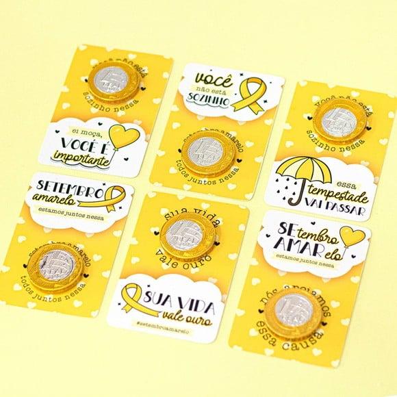 Cartão para Moeda de Chocolate Setembro Amarelo