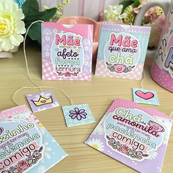 Porta Saquinho de Chá Dia das Mães