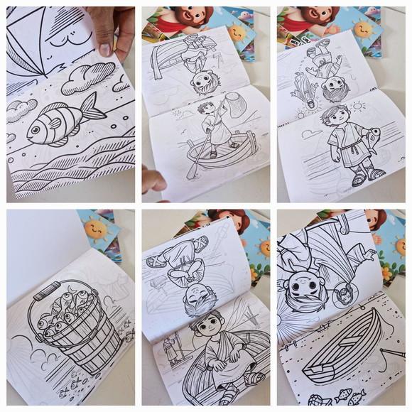 Revistinha Colorir Desenhos da Bíblia: Pedro o Pescador