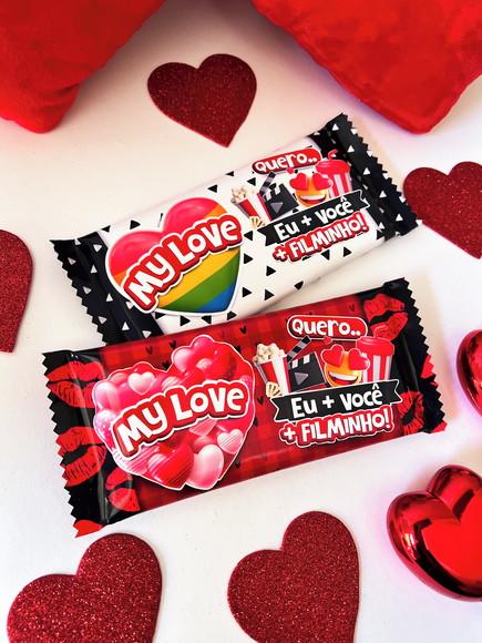 Rotulo Adesivo para Chocolate Dia dos Namorados